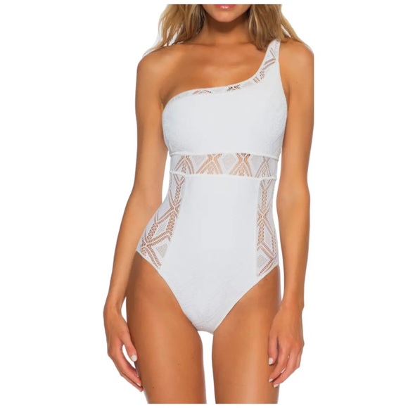 NWOT BECCA Color Play Asymmetrical One-Piece Swimsuit - Picture 2 of 11